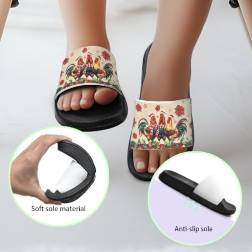 Image of Unisex Slides for Girls Boys Comfortable Slippers Slides Non-slip Shower Shoes House Fashion Thick for Indoor & Outdoor Gifts