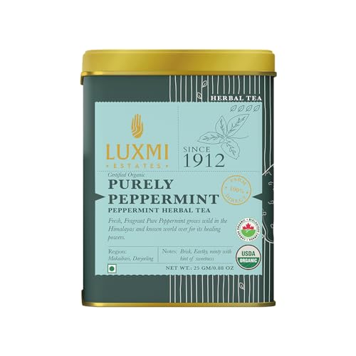 Image of Luxmi Estates Tea Bundle - Vanilla Spice Chai, Lemon Ginger Root & Purely Peppermint | New Years Gift Box I Christmas Gift Hamper | Stress Relief, Bedtime & Detox Tea Collection - Organic Loose Tea | Pack Of 3 | Certified USDA Organic Tea