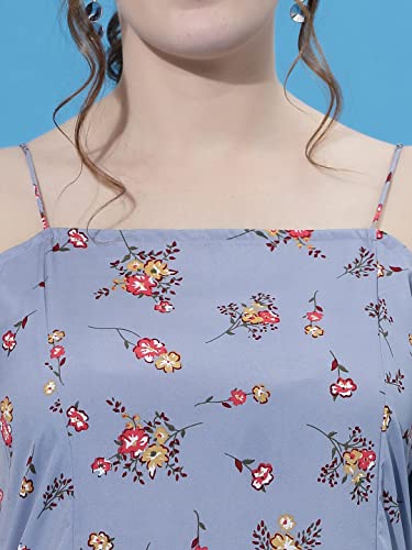 Image of OOMPH! Women A-Line Floral Mini Dress Western, Off Shoulder, Slip On