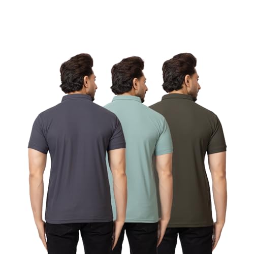 Image of OSCILLATE Summer Casual Wear Polycotton Polo Tshirt || Collared Neck Half Sleeve Solid T-Shirt for Men