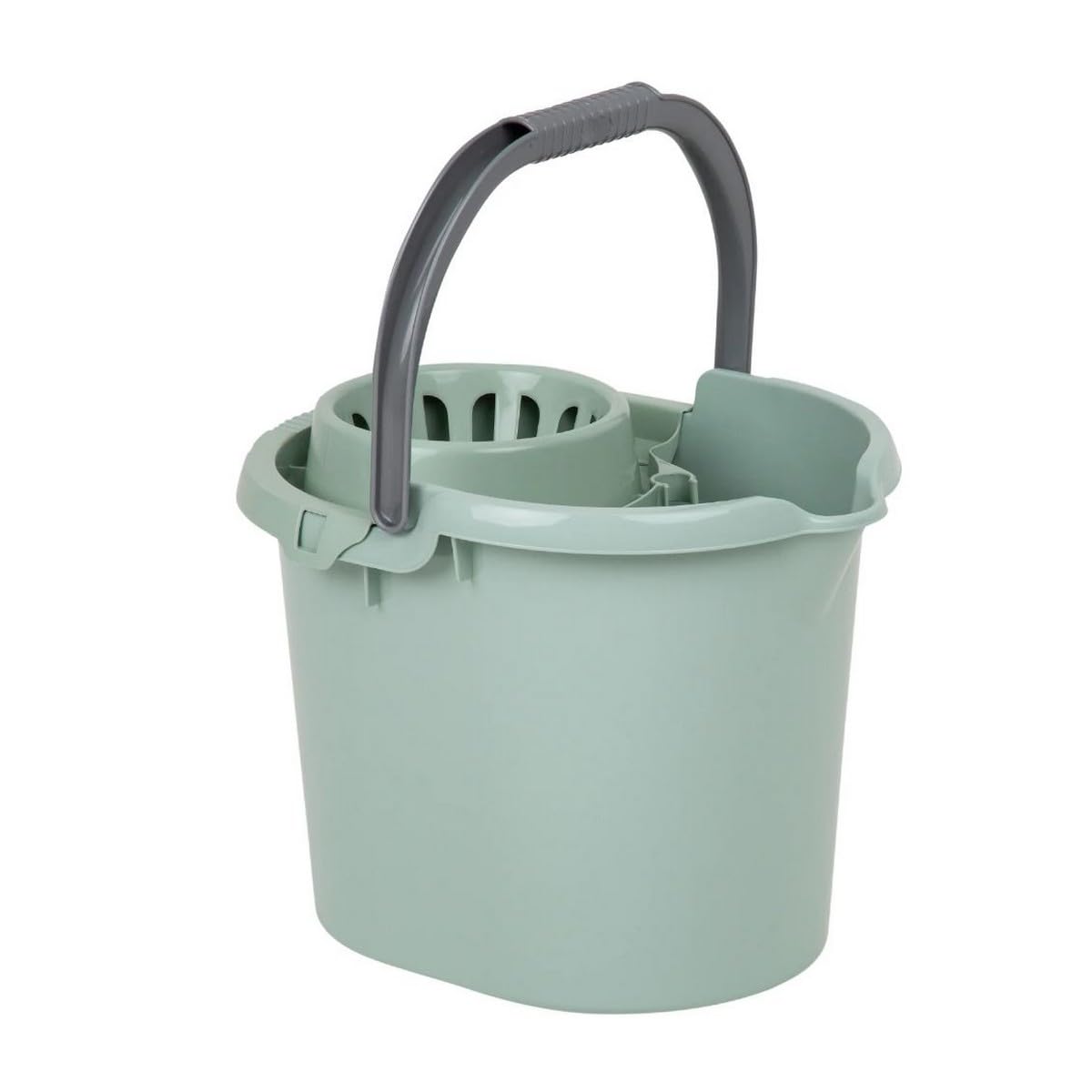 Wham Silver Sage 16 Litre Durable Plastic Mop Bucket with Detachable Strainer