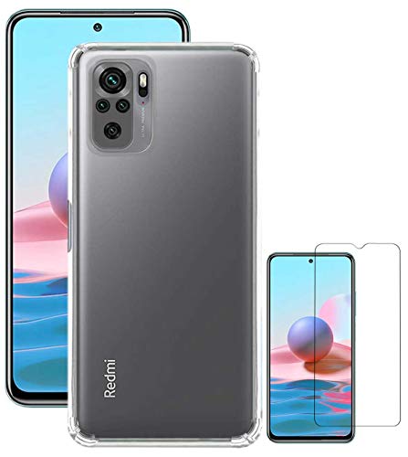 Image of Soft Flexible Silicone Back Cover (Xiaomi Redmi Note 10, Transparent Case + Screen Guard)