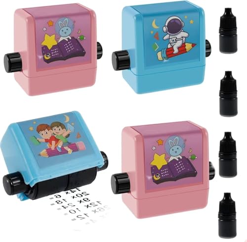 Image of Math Roller Stamp - Addition, Subtraction, Multiplication & Division Practice | Educational Math Tool for Kids | Classroom & Home Learning | Rubber Stamp