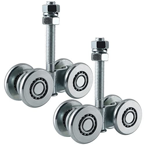 Skelang 2-Pack Box Rail Hnager, Double Wheel Rail Hanging Trolley, Trolley Hanger for Sliding Barn Door, Total Load Capacity 441 Lbs