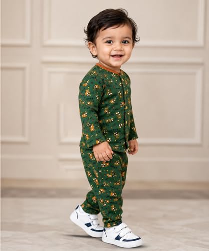 Image of 3BROS BodySuit /Dress for Boys /Girls Full Pajama & Casual Full Sleeves Night Suit Top Combo Kids Set