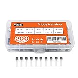 200pcs Transistor Kit, Yetaida 10 Values Power Transistor Assortment Triode TO-92-3, with Plastic...