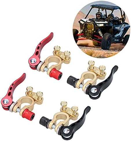 Buachois 4 Pcs Battery Terminal Connectors Clamp Heavy Duty 2 Way Positive Negative Battery Terminal Connector Quick Release Disconnect for Auto Truck