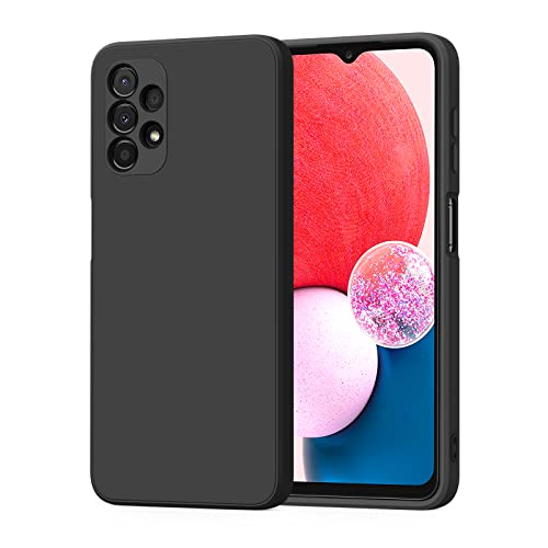 WOOZ Liquid Silicone Case for Samsung Galaxy A13 4G Phone Case Shockproof Bumper Case with Microfiber Lining (Black)