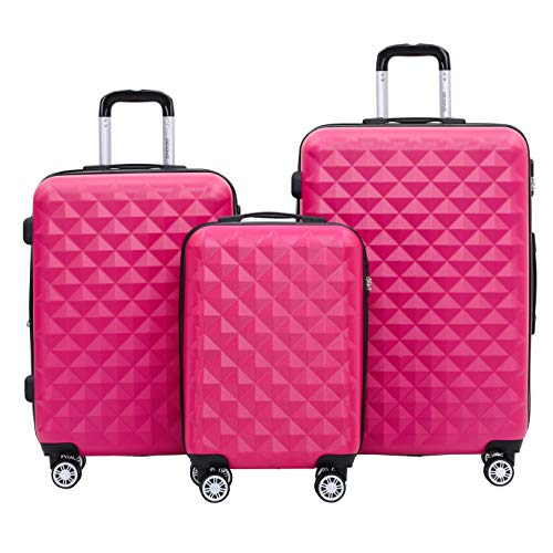 BEIBYE Kofferset 4 Zwillingsrollen Hartschale Trolley Koffer Reisekoffer...