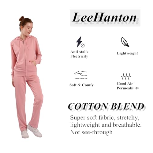 Image of LeeHanTon Womens Jogging Suits Sets Running Outfit Zipper Warm Up 2 Pieces Hoodie and Pant Tracksuit