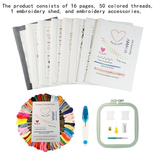Image of DIY Stitch Book,Handmade Stitch Book Embroidery Set, Embroidery Pattern Suitable for Beginners and Embroiderers (Style A)