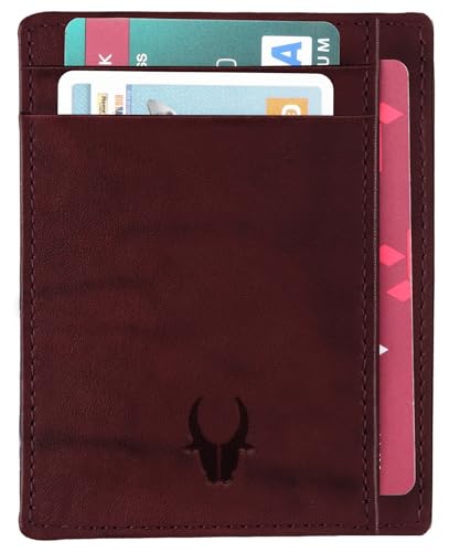 Image of WildHorn Leather Card Holder for Men & Women (Brown Antique)