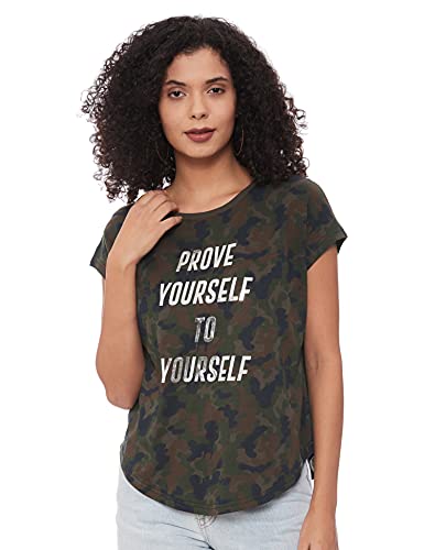 Image of Max Women's Typographic Print Round Neck Sports T-Shirt