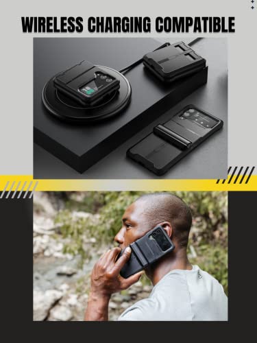 Caseborne V Compatible With Samsung Galaxy Z Flip 4 Case/Flip 3 Case - Rugged Protective Case With Semi-Auto Hinger Cover, Full Body Multi-Layer Cover (Purple) #TOP5