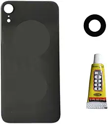 Tampa Traseira Para iphone Xr Preto + Lente da Câmera + Cola