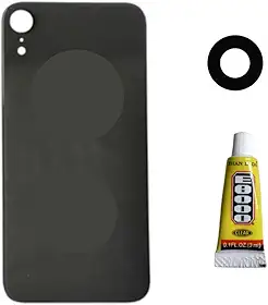 Tampa Traseira Para iphone Xr Preto + Lente da Câmera + Cola