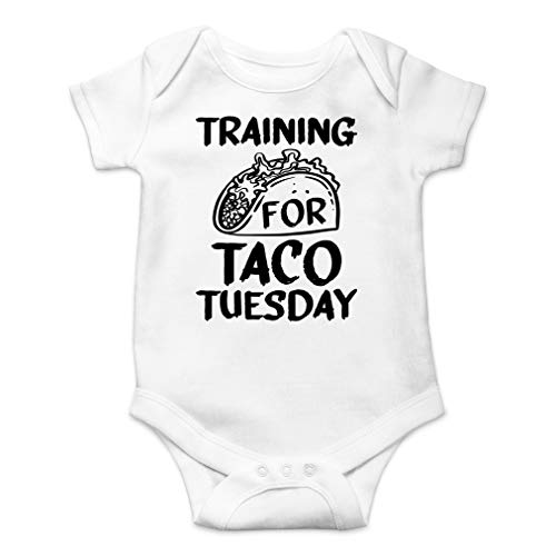 Image of AW Fashions Training For Taco Tuesday Baby Bodysuit Funny Cute Romper Clothing for Newborn Boys & Girls
