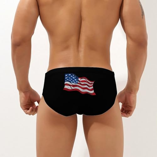 USA Flag Men's Swimming Trunks Quick Dry Swim Briefs Beach Swimwear Bathing Suit4