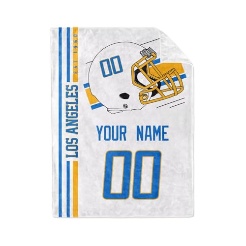 Image of Los Angeles Throw Blanket Custom Name and Number Personalized Gifts for Men and Women
