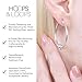 Hoops & Loops 925 Sterling Silver Beaded Ball Hoop Earrings, 30mm Three Beads Click-Top Hoops for Women | Sterling Silver