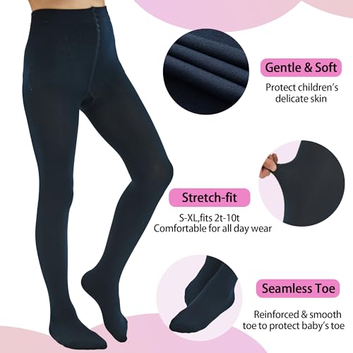 MANZI Girls Fleece Lined Winter Tights 400 Denier Warm Thermal Footed Stockings Thick Opaque Leggings for Toddlers Kids3