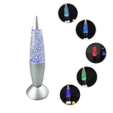 Cdycam Glitter Lava Lamp LED Vintage Mini 7.28'' Night Light Lamp with USB Multi Color Changing Rocket Light for Kids Boys Girls Adult Bedroom