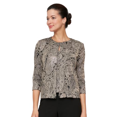 Alex Evenings Women's Jacket and Scoop Tank Top Twinset (Petite and Regular Sizes)