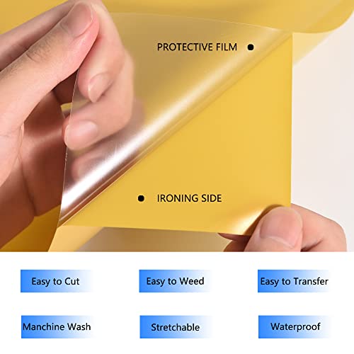Image of HTV Iron on Vinyl 12Inch by 25ft Roll HTV Heat Transfer Vinyl for T-Shirt HTV Vinyl Rolls for All Cutter Machine - Easy to Cut & Weed for Heat Vinyl Design (Golden, 25ft)