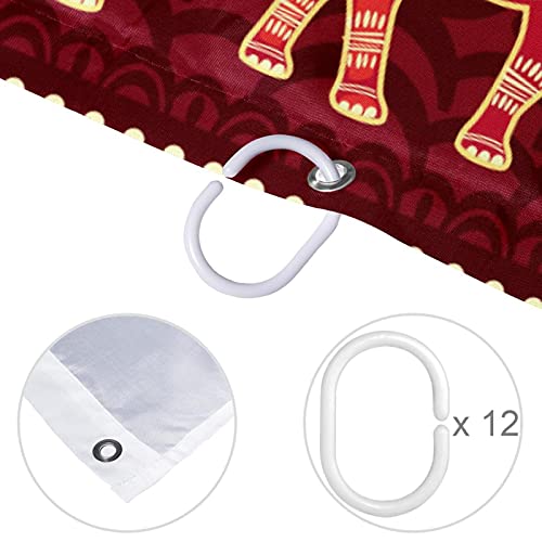 Rideau de douche élephant rouge anti-moisissure pour préserver vos sols