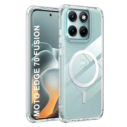 Fitudoos Funda para Motorola Moto Edge 70 Fusion, Compatible con MagSafe, Protección de Grado Militar, Resistente a Golpes, Antiamarilleo y arañazos Funda Transparente.
