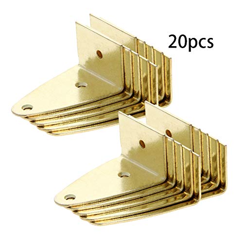 Image of MroMax Picture Photo Frame Metal Brace Bracket Hanger Gold Tone 35 x 29 x 54mm /1.38 x 1.14 x 2.13-inch Medium 20pcs