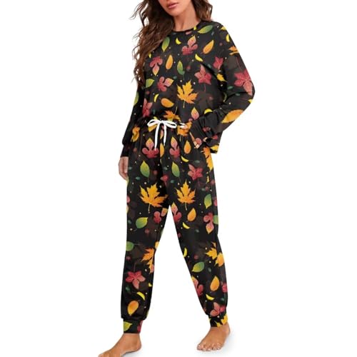 Pyjama de Thanksgiving femme en imprimé dindes pour soirées d'automne