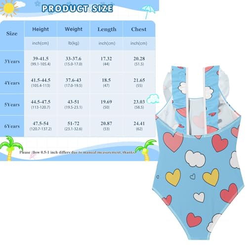Bañador para niñas de 3 a 6 años SyXIOP Cloud Heart cómodo que evita rozaduras 3
