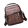 Shoulder Messenger Bag For Men | PU Leather Retro Sling Daypack,Large Capacity Lightweight Retro Portable Chest Pack For Business Casual Work Gym #5