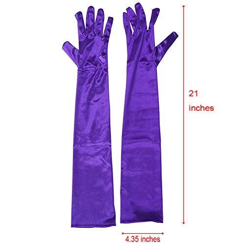 Xuhan 15"/ 21" Long Flapper Evening Opera Satin Gloves for Women Elbow Length 1920s
