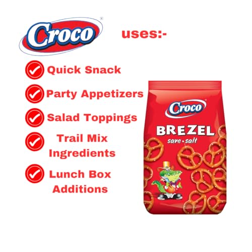 Image of Croco Pretzels Brezel Sare Salt 300G, Imported Namkeen Snacks, Premium Baked crackers