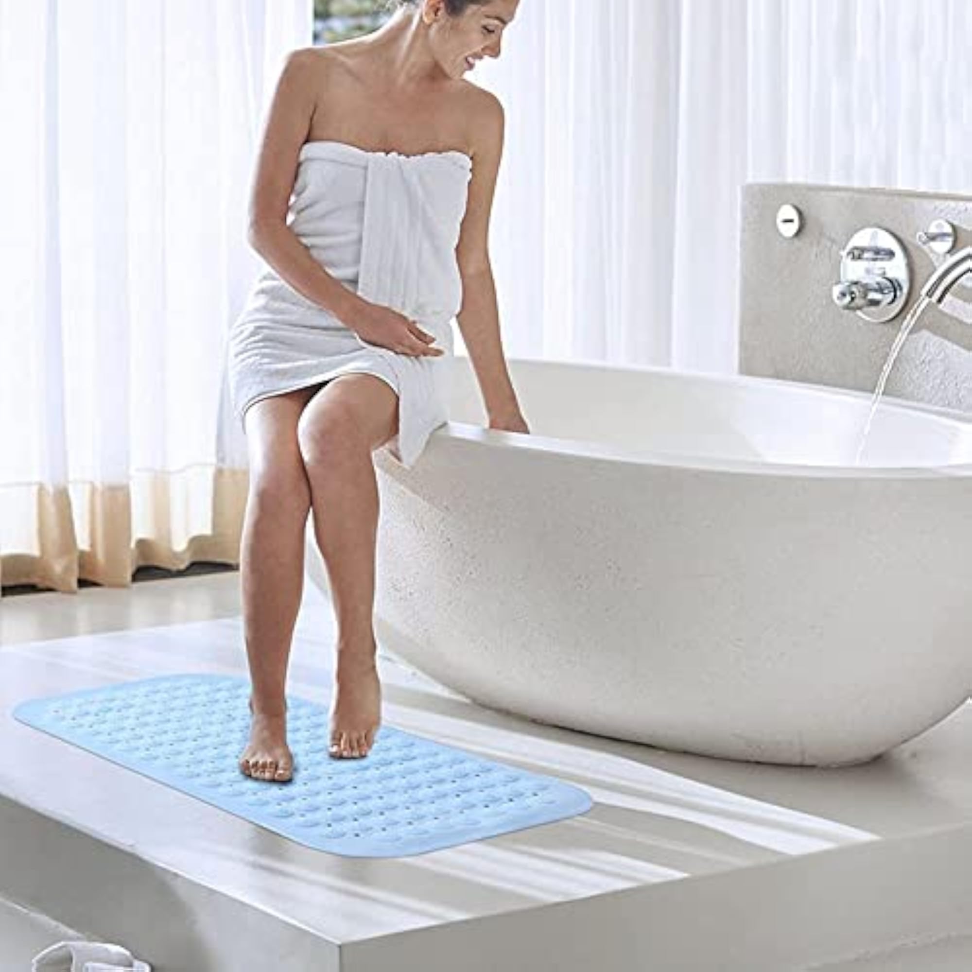 Eco Friendly Anti Slip Bath Mat with Suction Cup, Multi