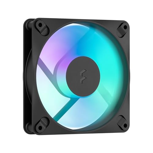 Image of Fractal Design - Dynamic 3 12 Reverse RGB Black 120 mm PWM Fan - ARGB Gen 2 Lighting - Reverse Blade Design - Daisy-Chainable Cable - Rifle Bearing