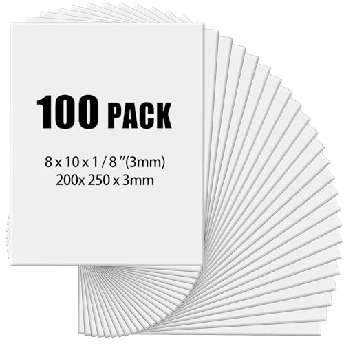 Frienda 100 Pack Foam Boards 1/8 Inch Thickness Foam Poster Boards Core Backing Board for Projects Presentation Board for School Crafts Office Art Projects(8x10x0.125 Inches,White)