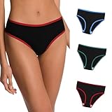 Alexis Leroy Bragas Mujer Pack de 3 Bragas de Cintura Alta de Color Oscuro Multipack Rojo/Verde/Azul S