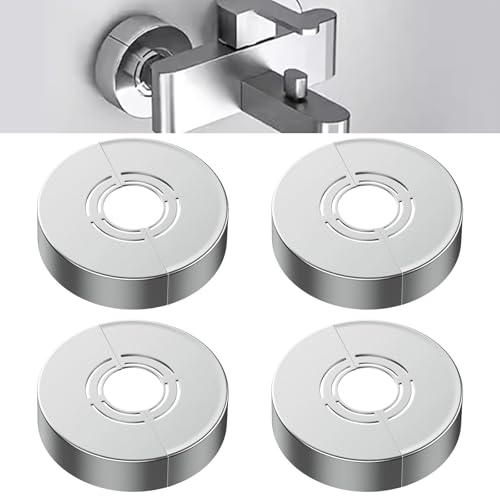 4 Piezas Rosetón de Tubería de Calefacción Embellecedor Radiador Cromado Protectores Radiadores Ajustable para Tuberías de Agua, Accesorios de Ducha, Tuberías de Gas, Tuberías de Calefacción
