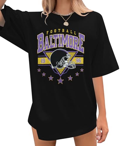Oversized Football Shirts Women Game Day Tshirt Football Outfits Team Fan Gifts Tee Tops