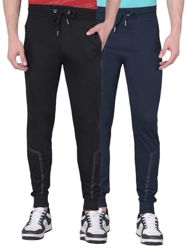 Image of Force NXT Men's Super Combed Cotton Rich French Terry Fabric Solid Joggers | Active Joggers for Men | Comfortable Waistband with Zipper Pocket for Daily Workout