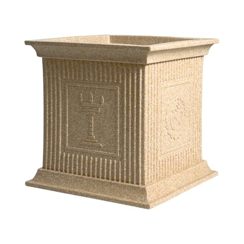 Image of Harshdeep Tulsi Pot for Home - Indoor Outdoor Balcony Terrace Garden Decorative 12 Inch Durable Lightweight UV Resistant Roto Planter (Cream Stone)