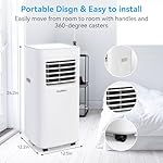 8500 BTU Portable Air Conditioners Cool Up to 360 Sq.Ft,3 IN 1 portable ac unit with Remote Control/LED Display/24Hrs Timer/Window Installation Kit & Screwdriver,White - Image 2