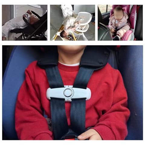 Image of Universal Child Car Seat Chest Harness Clip Universal Safer Belt Clip Buckle Lock Stroller Chest Clip Adjustable Guard for Baby and Kids (Gray-3)