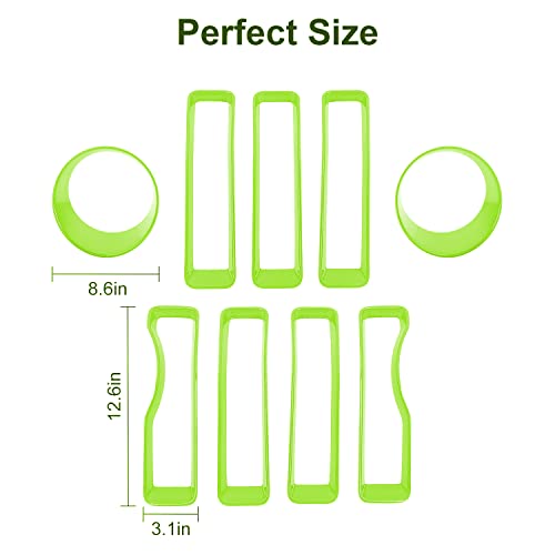 Image of CheroCar for JL Mesh Grille Grill Insert & Headlight Turn Light Cover Trim Exterior Accessories for Jeep Wrangler JL JLU 2018-2026 & Gladiator JT 2020-2026