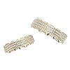 Grillz Teeth Set, Birthday Gifts Safe Luxury Hip Hop Teeth, Hip Hop Show for Halloween Party(New Three-Row Diamond Set Gold) #3
