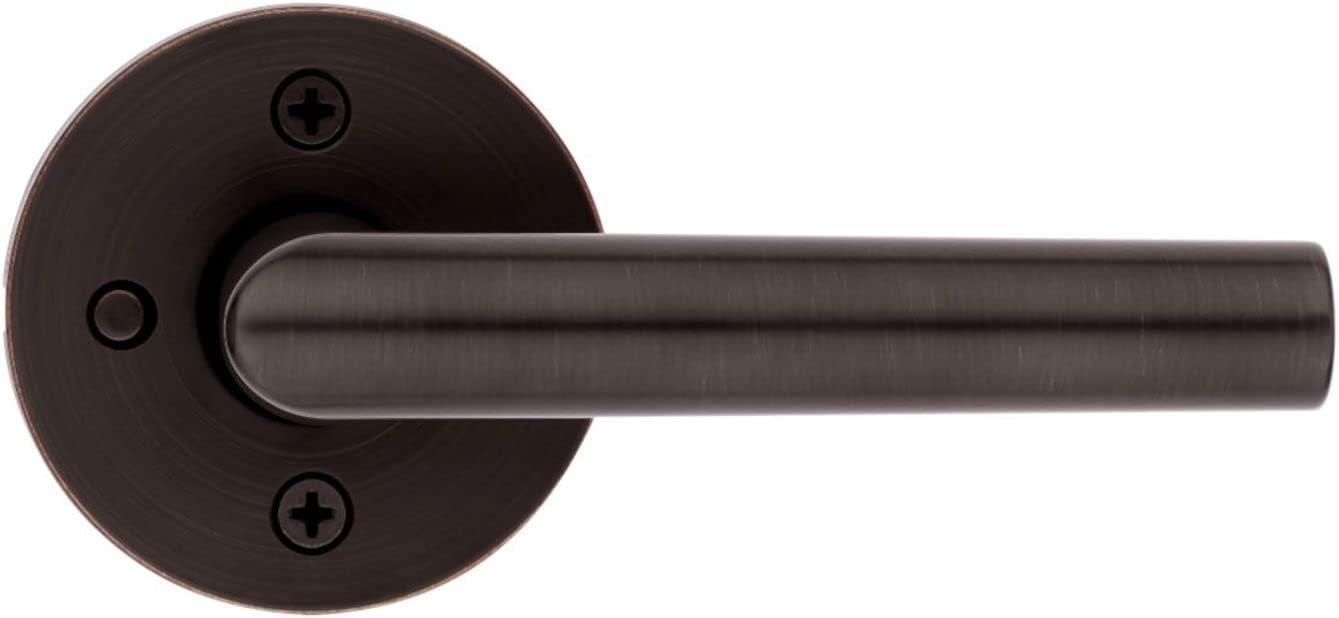 Kwikset 730MILRDT-26D Milan Lever with Round Rose Privacy Door Lock with 6AL Latch and RCS Strike Satin Chrome Finish