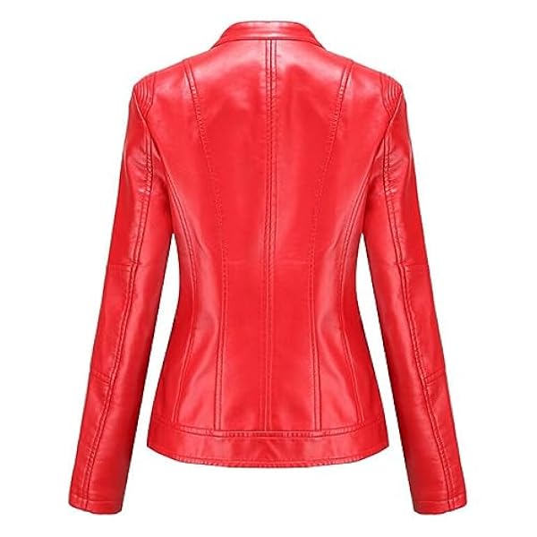 Adhdyuud Vrouwen Casual Lederen Jas Herfst Slanke PU Punk Jassen Motorfiets Biker Punk Jassen